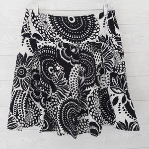 Karen Kane Size 8 Pleated Skirt Black White Lined